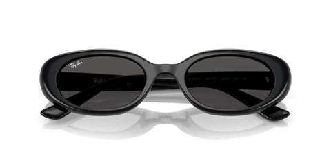 Dope Low Bridge Fit Oval Sunglasses In Black And Dark Grey, 53 mm Lens Width, Small Frame For Narrow Faces, Bio-Based Polished Black Frame