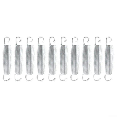 Super Heavy Duty 10-Pack Steel Extension Springs With 50kg Load Capacity for garage doors and machinery, made from high carbon steel.