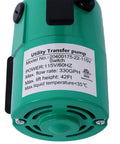330 Gph Electric Utility Water Transfer Pump 115V One Tenth Hp Self Priming Portable Pump with specifications label.