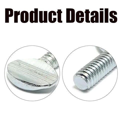 Close-up of 20 Pack Zinc Plated Carbon Steel Thumb Screws 1/4 Inch 20 Thread by 3/4 Inch Knurled Knob Bolts detailing head and threads.