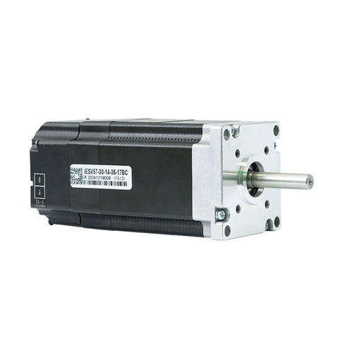 Side view of integrated DC servo motor with encoder for 3D printers, bottom wiring design, 3000 RPM, pro grade motion control servo.