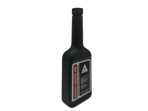 Single bottle of Honda 8oz Shaft Drive Oil 08208 0080, black container with label and cap, part of Four Pack Includes Four Bottles And A Disposable Funnel