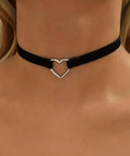 Adjustable Layered Black Necklace For Women With Sleek Dual Chain Design And Polished Alloy Pendant That Brings Fresh Gothic Vibes To Any Fit While Serving As A Daily Statement Piece Or Trendy Gift Idea, featuring a heart detail.