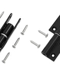 Flat Hinge Folding Aluminum Alloy Screen Window Hardware Kit with screws for detachable loose leaf doors.