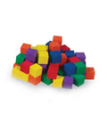 Colorful 1 Inch Foam Counting Blocks For Kids Math And Preschool Crafts, Hands On Counting And Sorting Cubes In Six Colors, Early Math Manipulatives, Classroom Essentials Pack Of 100 pile of foam cubes