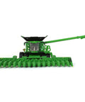 Prestige X9 1100 Farm Style Combine with die cast body, clear windows, dual front wheels, folding C16F corn head, front view.
