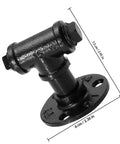 Industrial Style Water Pipe Cabinet Pull Handle Two Pack Iron Art Vintage Drawer Knobs For Dresser And Cupboard Doors Hardware In Rustic Open Plan Design With Cool Retro Vibe Today, black finish, side view, measurements shown