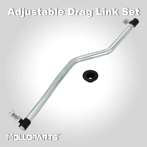 Left Hand Steering Drag Link For Riding Mowers And Lawn Tractors With Rubber Dust Cap, Compatible With Husqvarna 194740 532194740 597047801 597047802 Rotary 15428 Poulan Pro PB Series Craftsman Sears WeedEater Replacement Part, adjustable steel rod