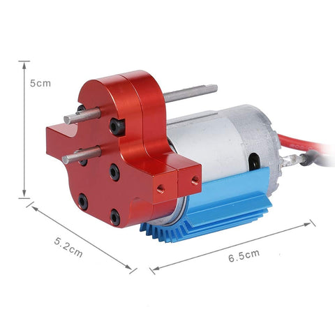 Beefed Up Alloy Gearbox With 380 Brushed Motor Upgrade For 1/12 MN-D90 FJ-45 RC Cars Speed Change Replacement Red Durable Aluminum Housing