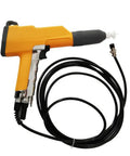Badass Electrostatic Powder Coating Gun And Spray Paint Machine For Metal Projects 110V, yellow spray gun with a flexible hose.