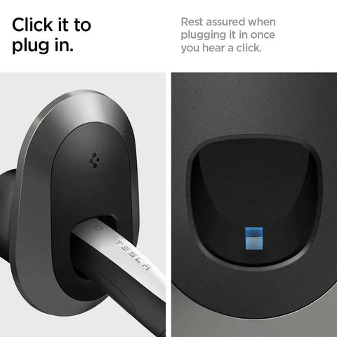 Tesla Mobile Charger Cable Organizer Wall Mount plug slot and click mechanism detail