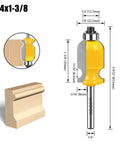 Master Slick Woodwork With This Killer Architectural Molding Router Bit Set Boasting Three Classic Profiles And A Secure Quarter Inch Shank Ideal For Hella Fast Furniture Crafting And Cabinetry Work Needing Pro Level Precision No Setup Hassle. Image showing 1/4 inch by 1-3/8 inch router bit with measurements for furniture crafting.