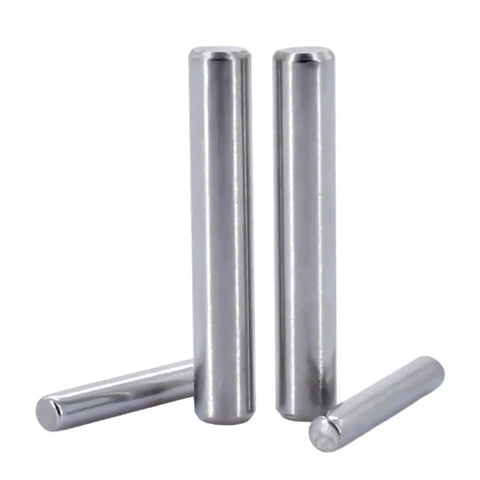 Top Tier 304 Stainless Steel Cylindrical Dowel Pins For Heavy Duty Projects Featuring Smooth Rounded Heads And Chamfered Ends To Fit M1-M10 Size Ranges Perfectly.