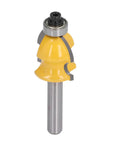 Versatile 2 Inch Shank Architectural Router Bit With Heat Resistant Coating For Cutting Hardwood Softwood Plywood On Woodworking Milling Projects showing detailed angle of yellow cutter head.