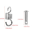 Egg Chair Hanging Spring Replacement Kit With Pin And Bearing For Egg Swing Chair Hook Suspension Extension Hanger Beefy 3 Piece Set In Heavy Duty Carbon Steel For Patio Gym Wicker, showing spring and pin dimensions.