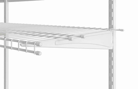 Locking Shelf Bracket For 16 Inch Deep Wire Shelving That Fits ShelfTrack And Adjustable Closet Systems White 1 Pack Easy Install