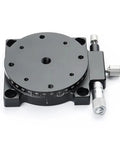 R Axis 60mm RS60 Left Right Manual 360 Degree Adjustment Platform showing top view with measurement dial and fine-tune control