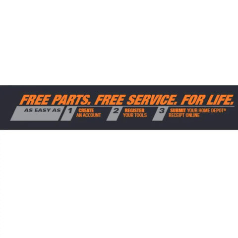 Free parts and service promotion for Heavy Duty 15 Amp Corded 7 Inch Angle Grinder With Adjustable Twist Handle.