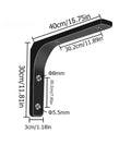 Rock Solid Metal L Floating Shelf Brackets In Matte Black deliver heavy duty corner support, 40cm by 30cm size with measurements.