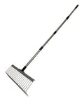 Workhorse Heavy Duty Lawn Rake With Telescoping Handle, 21 Tines Stainless Steel Head For Leaves Debris Grab Thatch And Grass Clippings