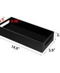Dimensions of Black Acrylic Toilet Paper Holder With Storage And Tank Tray Modern Vanity Organizer, 14.9x5.9x2.95 inches