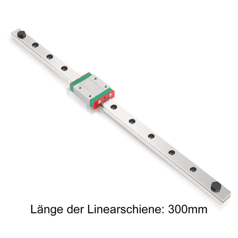 MGN12H 300mm Linear Slide Rail for 3D Printers and CNC Machines, heavy duty bearing steel, pre-oiled, high precision model displayed
