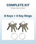 Top Shelf Universal Golf Cart Key Set Including Eight Heavy Duty Replacement Keys Plus Four Slick Rings For Ezgo Club Car Yamaha Carts
