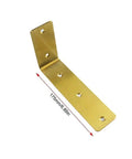 Close-up of a gold bracket from 50Pcs Heavy Duty Wall Mounted Table And Shelf Bracket Set For Beefy Corner Furniture Supports