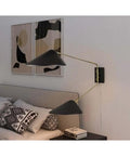 2 Light Swing Arm Wall Sconce That Can Plug In Or Be Hardwired E26 Base 40W Max Per Bulb LED Compatible in modern bedroom