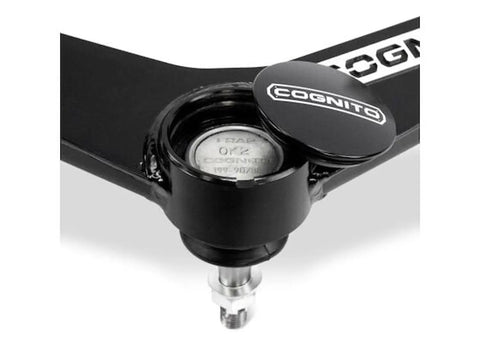 SM Series Upper Control Arm Kit For Silverado Sierra 2500 3500 2WD 4WD With Beefed Up Ball Joint Angles And Maintenance Free Pivot Bushings Black Powder Coat, close-up ball joint