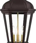 3 Light Outdoor Pendant Lantern In Bronze Finish With Clear Glass Canopy Chain Hung Exterior Lighting For Traditional Homes