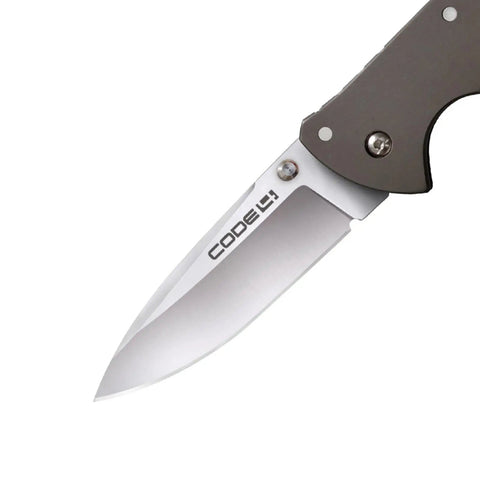 Code 4 Folding Knife With S35VN Blade, 3.5 Inch Razor Sharp Spear Point, 5 Inch 6061 Aluminum Handle, Tri Ad Lock, Ultra Lightweight EDC Everyday Carry, Boxed