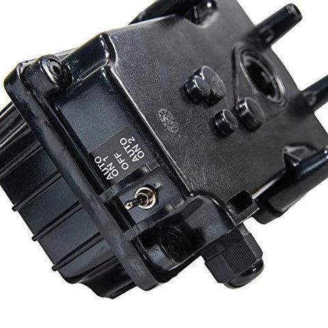 Close-up of black 24-volt valve actuator control for pools and spas