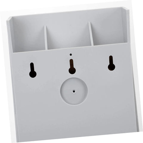 Heavy Duty Wall Mounted Card Holder Rack Boasting Top Notch Slot Layout For Offices And Warehouses Straight Up Time Card Organizer, grey plastic design.