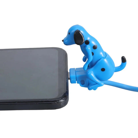 Blue Type C USB Cable For Fast Charging And Data Transfer Up To 480 Mbps Multi Device Charger Cord For Phones And Tablets Nylon Braided Durable Build Dope Dog Motion Design For Everyday Tech Life, blue dog plug close-up