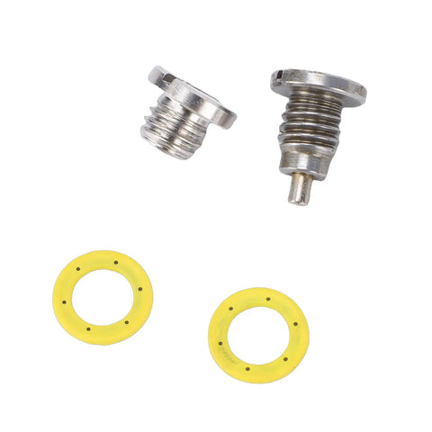 Upgrade Your Boating Game With This Super Durable Metal Drain Plug Kit For Mariner Outboard Engines, Perfect For Keeping Your Gearcase Fresh, Leak-Free And Ready To Cruise Without Any Messy Oil Fluid Issues During Routine Maintenance Today. metal drain plug kit, 2 plugs, yellow washers
