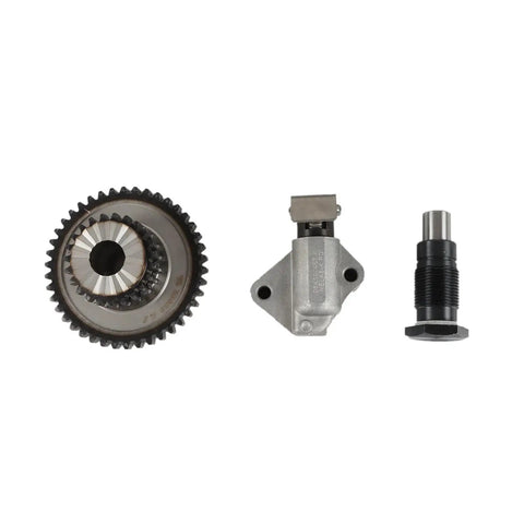Premium Alloy Engine Timing Chain Kit With Guide Sprocket For 2.0 TSI And TFSI VW GTI Passat And Tiguan A3 EA888 DOHC 16V High Strength Performance Upgrade Part. shown with alloy sprocket, guide, and tensioner