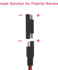 Polarity Reversing Adapter Connector 2 Pin Switching Quick Disconnect For SAE Extension Cables, close-up of 2-pin connection.