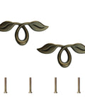 Vintage Style Leaf Drawer Pulls for Cabinets and Dressers in Bronze Finish Premium Zinc Alloy Handles With Anti Corrosion Coating 2 Pack