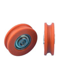 Rock Solid V Groove Wheel Sliding Gate Caster Featuring Hella Durable Nylon Coated U Track Roller with precision ball bearing design.
