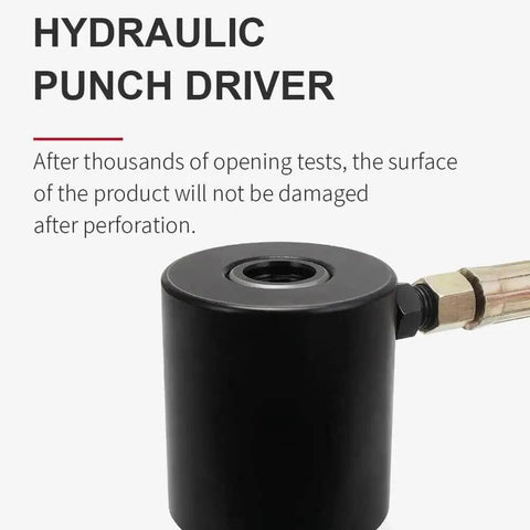 Pro-Grade 10 Ton Hydraulic Hole Punch Cutter Kit For Electric Conduit And Sheet Metal, close-up of punch driver component.