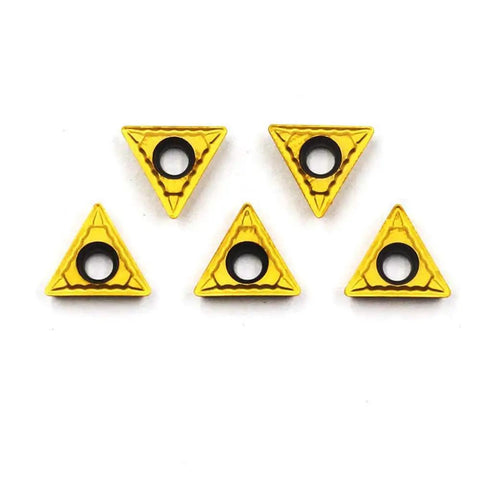 Pack of five Carbide Turning Inserts for CNC Lathe TCMT090204 Three Thirty Seconds Thick One Sixty Fourth Radius Tin Coated