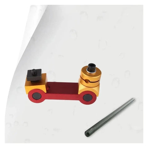 Built Tough Cnc Mill Machine Positioner Precision Work Stop Locator with red and gold clamp hardware for machining setups.