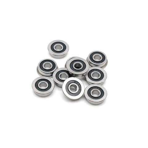 10 Pack Deep Groove Flange Ball Bearings 10x19x5mm With Double Rubber Seal 2RS for small motors, RC toys, CNC projects, smooth spin, flange mount