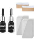 Windshield Repair Kit for Chips Scratches and Star Cracks Quick Resin Liquid Filler for DIY Auto Glass Car Window Glass Fix Easy Fast Pro Grade Glass Repair Solution, includes 2 resin bottles, curing films, and cuff razors.