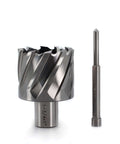 OSCARBIDE annular cutter and 3/4-in Weldon-shank mag drill bit, metallic gray; two pieces