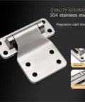 Heavy Duty 304 Stainless Steel Bending Hinge With Corrosion Resistant Finish And Zero Slop Strength For Heavy Loads Across Every Trailer Truck And Industrial Machine Built Right Damn Tough, close-up view on black background.