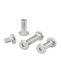 Tough As Nails Hex Head Bind Screws And Barrel Nuts Featuring M3 M4 M5 Threads Molded From Heavy Duty 304 Stainless Steel in various sizes.