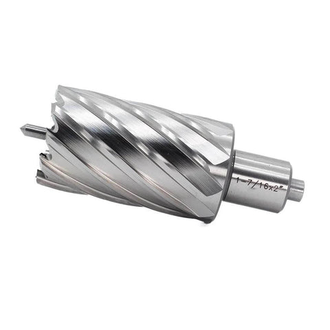 OSCARBIDE 1-7/16 in annular cutter, 2 in depth, 3/4 in Weldon shank, pilot pin for magnetic drill press