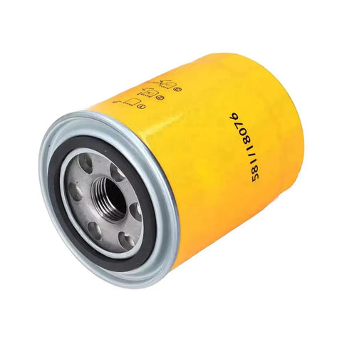 Premium 10 Pack Jcb Transmission And Coolant Filter Assortment High Grade Steel Shell Design, yellow filter view, end with mounting threads.